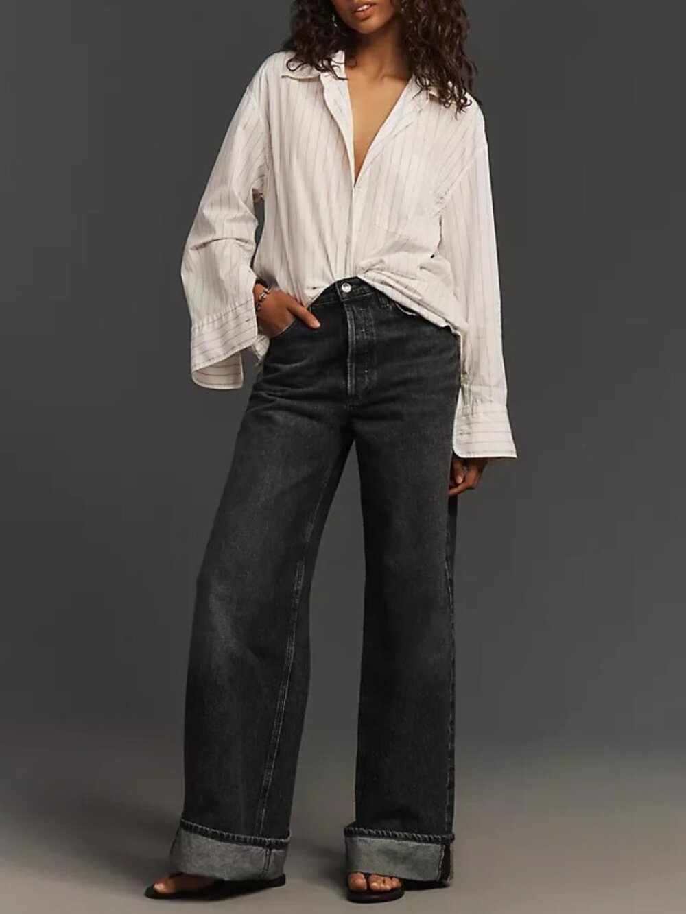 Anthropologie AGOLDE Dame High-Rise Wide-Leg Jeans 27 $258 - Picture 3 of 7